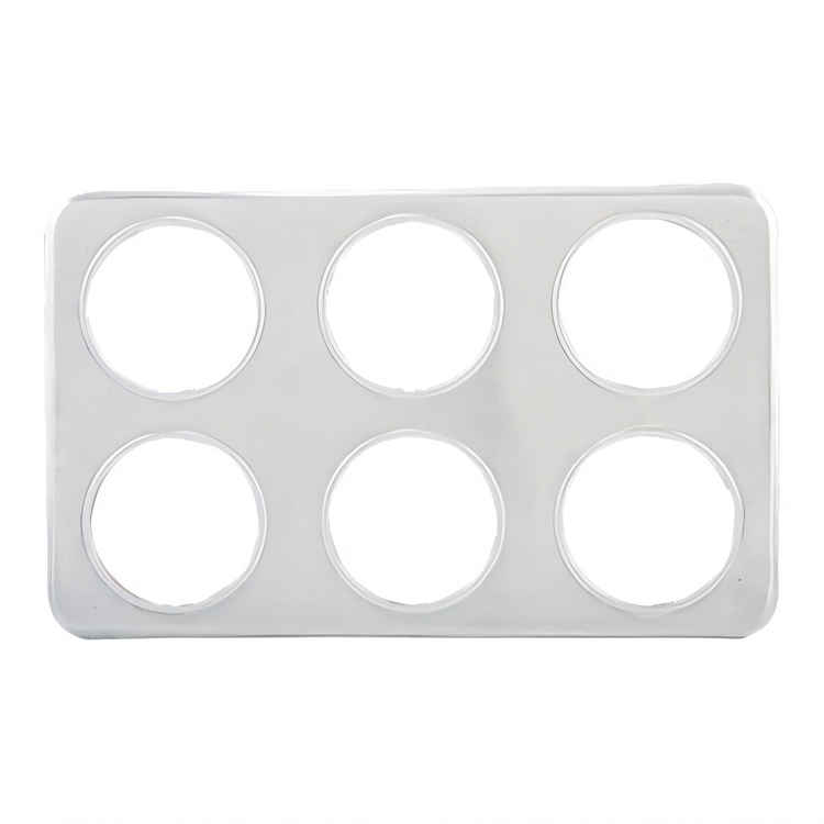 Product image #1 for Winco Stainless Steel Adapter Plate with Six 4-3/4-Inch Round Cutouts for 2.5 Qt Insets