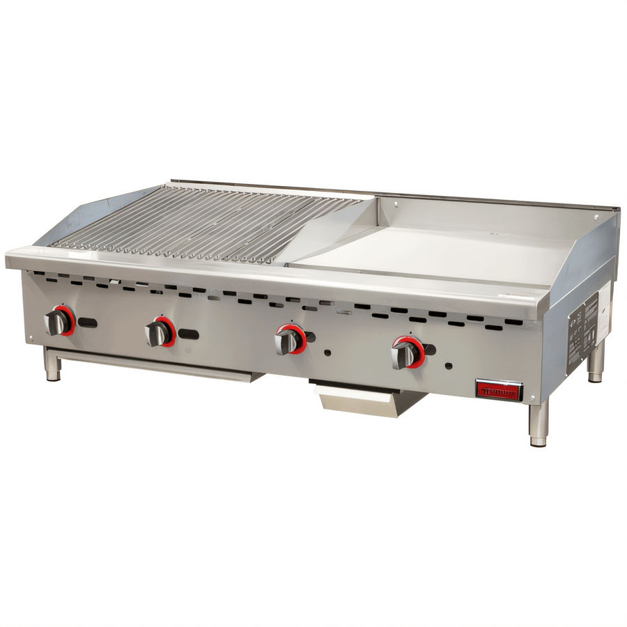 Product image #1 for Countertop Natural Gas Char-Broiler and Griddle Combo, 48-Inch Wide