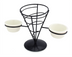 Thumbnail image #1 for Black Wire French Fry Holder with 1 Cone and 2 Ramekin Holders
