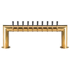 Thumbnail image #1 for Micro Matic USA PT4A-10PVD Pass-Thru Countertop 10-Faucet Air-Cooled Draft Beer Tower, 2 Brass Columns, PVD Brass Finish