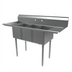 Thumbnail image #1 for BK Resources Economy 3-Compartment Stainless Steel Sink with Dual Drainboards, 60 Inch