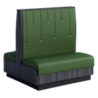 Thumbnail image #1 for ATSMFG ATS AT&S-AD-KR48-RD GR8 Karender Standard Booth, double, 48" long x 48" high, Raindrop back, Upholstery and foam fitted over a computer-cut