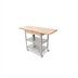 Thumbnail image #1 for John Boos Cucina Elegante 50-Inch Maple Butcher Block Cart with 2 Drop Leaves, No Drawer and Stainless Steel Shelves
