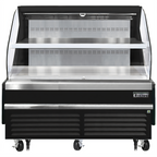 Thumbnail image #1 for Everest Refrigeration EOMH-72-B-35-T 73-1/4-Inch Horizontal Open Display Merchandiser, Bottom-Mount Refrigeration, Black, Stainless Steel Interior