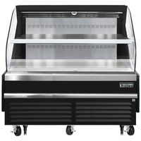 Everest Refrigeration EOMH-72-B-35-T 73-1/4-Inch Horizontal Open Display Merchandiser with Bottom-Mount Refrigeration, Black