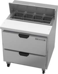 Beverage-Air 32-Inch 1-Section Sandwich Top Refrigerated Prep Table with 2 Drawers