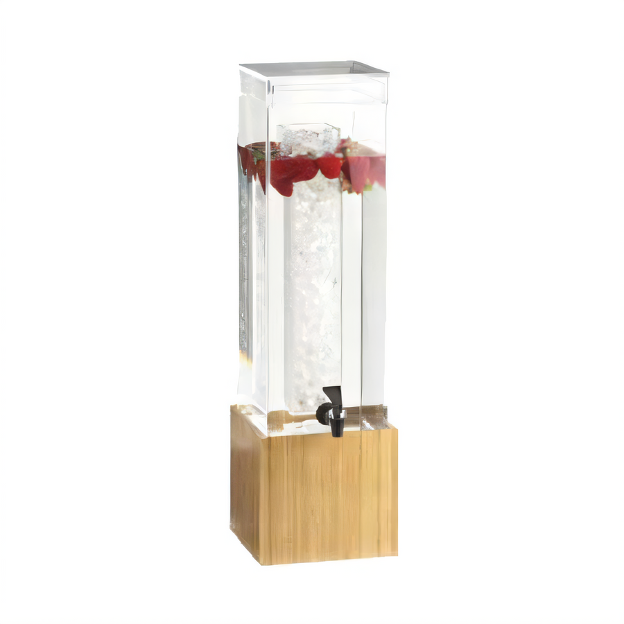 Product image #1 for Bamboo 3 Gallon Acrylic Beverage Dispenser with Ice Chamber and Drip Tray