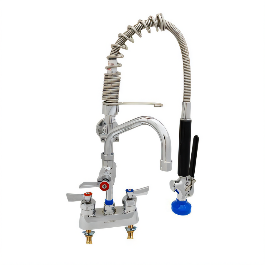 Product image #1 for Fisher Brass Spring-Style Pre-Rinse Unit with 4-Inch Deck Mount, 15-Inch Hose, 6-Inch Swing Spout, and Add-On Faucet