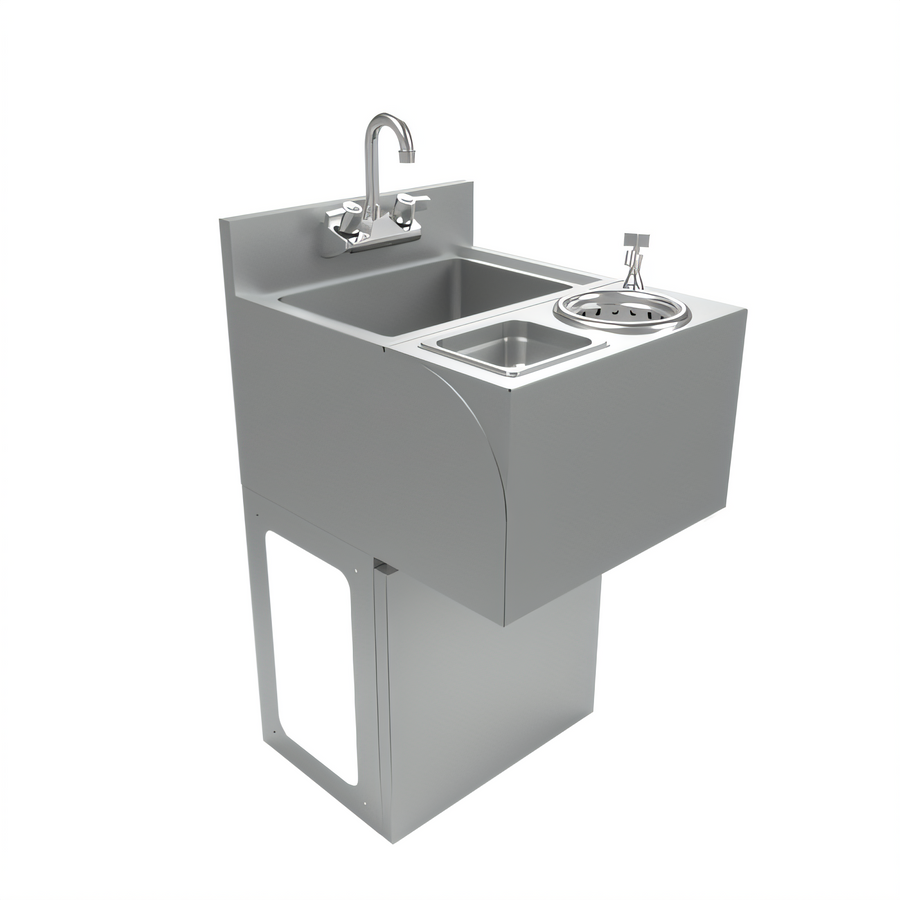 Product image #1 for BK Resources UBB-21-SSP18-P-G Underbar Speed Station with Dump Sink, Glass Rinser, and Dipper Well