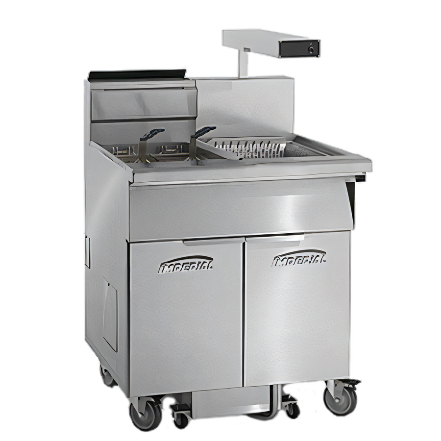 Product image #1 for Imperial 5-Battery Open Pot Gas Fryer/Filter System, 50 Lb. Tanks, Electronic Thermostat