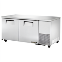True TUC-67-HC 2-Section Deep Undercounter Solid Door Refrigerator, 67-1/4 Inches Wide, Stainless Steel