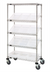 Thumbnail image #1 for Quantum Mobile Wire Shelving Bin System with 12 Clear Bins, Chrome Plated, 36W x 18D x 63H