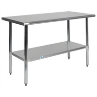48-Inch x 24-Inch Stainless Steel Prep and Work Table with Undershelf