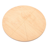 Round Beech Plywood Cutting Board with 8 Carved Slices, 19.7-Inch Diameter x 1/2-Inch Thick