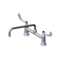 Double Deck-Mount Pantry Mixing Faucet with 12-Inch Swing Nozzle and 8-Inch Adjustable Centers