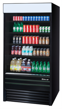 Turbo Air 36-Inch Vertical Air Curtain Open Display Merchandiser, 16.5 Cu. Ft., Self-Contained, Black