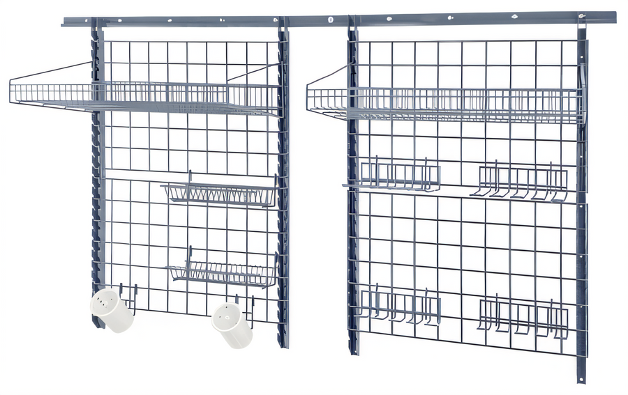 Product image #1 for Quantum Store Grid Medium-Duty Wall-Mounted Shelving Starter Kit with 72-Inch Wall Track