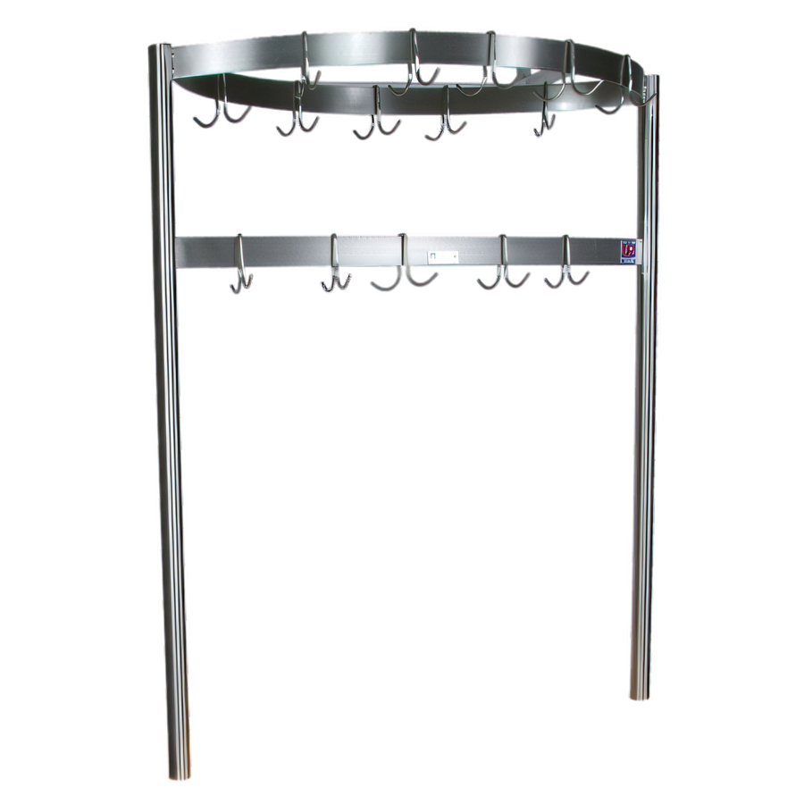Product image #1 for John Boos Boat-Shaped Table-Mounted Stainless Steel Pot Rack, 55-1/4 Inch Wide, 15 Double Hooks
