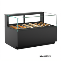 Structural Concepts Reveal® 47-3/4 Inch Freestanding Non-Refrigerated Pastry Display Case with LED Light and Sliding Rear Doors