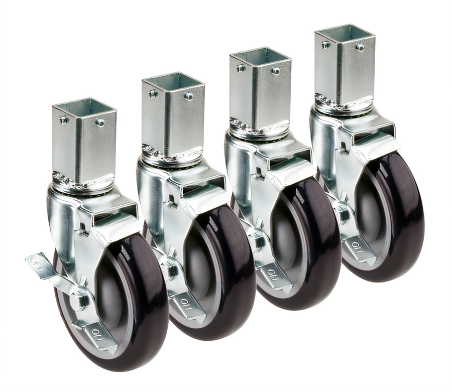 Product image #1 for Krowne Royal Series 5-Inch Locking Shelving Casters for 1-1/4-Inch Square Posts, Set of 4