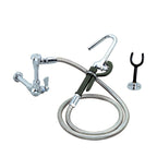 Thumbnail image #1 for BK Resources OptiFlow BKF-SSMPF-G Lead-Free Single-Valve Wall-Mount Pot Filler, 72-Inch Braided Hose, High-Polish Chrome