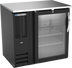 Thumbnail image #1 for Beverage-Air One-Section Shallow Depth Back Bar Refrigerator with Glass Door, 36 Inch, Side-Mounted Self-Contained, Black
