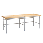 Thumbnail image #1 for John Boos SBS-S22 Welded Stainless Steel Baker's Table Frame with Bin Stops, 144"W x 30"D Top Capacity