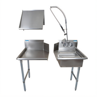 BK Resources 26-Inch Right-to-Left Dish Table Kit with Pre-Rinse Assembly