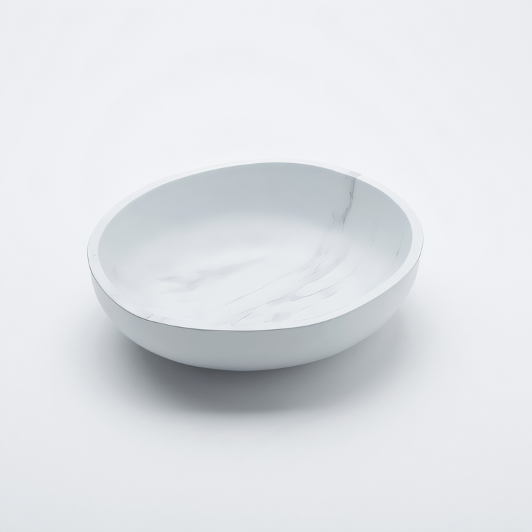 Product image #2 for American Metalcraft White Marble Melamine Serving Bowl, 97 oz., 11 Inch Diameter