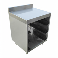 Underbar Glass Rack Storage Unit with Flatboard Top, Open Front Cabinet Base, and 3-Inch Backsplash