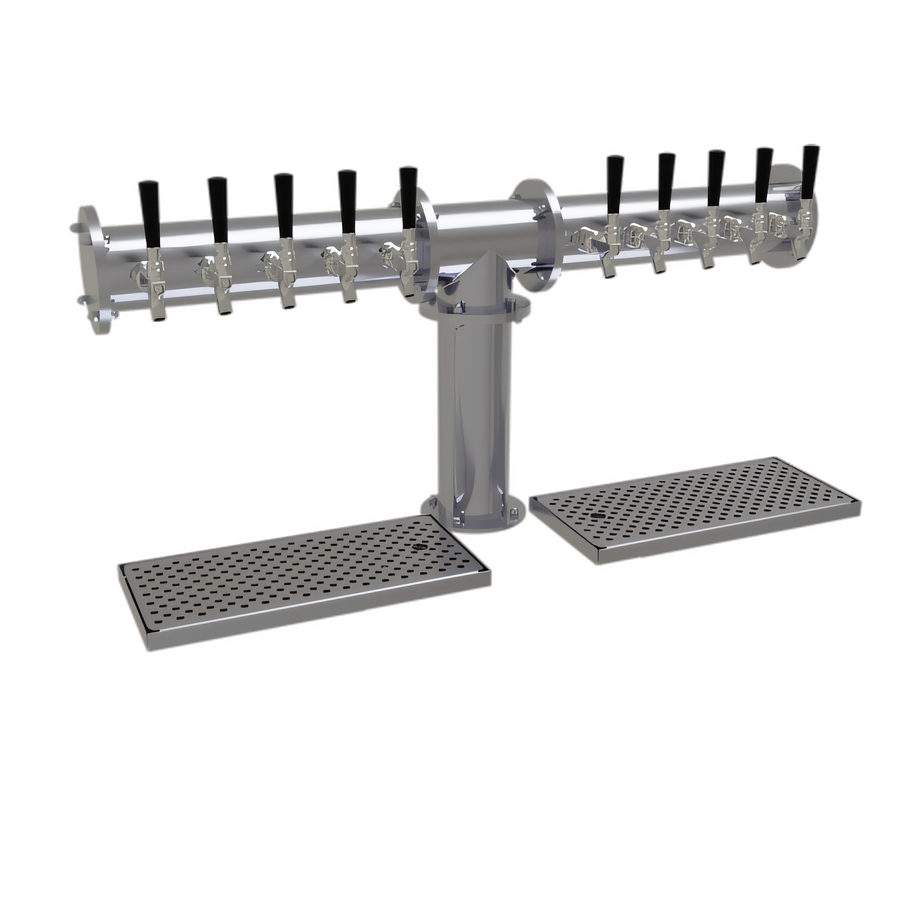 Product image #1 for Countertop 10-Faucet Glycol-Cooled Pipe Tee Draft Dispensing Tower