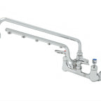 Thumbnail image #1 for T&S Brass UltraRinse B-0230-U18-CR Wall-Mount Pre-Rinse Mixing Faucet, 8-Inch Adjustable Centers, 18-Inch Swing Nozzle, 1.5 GPM Spray Arm