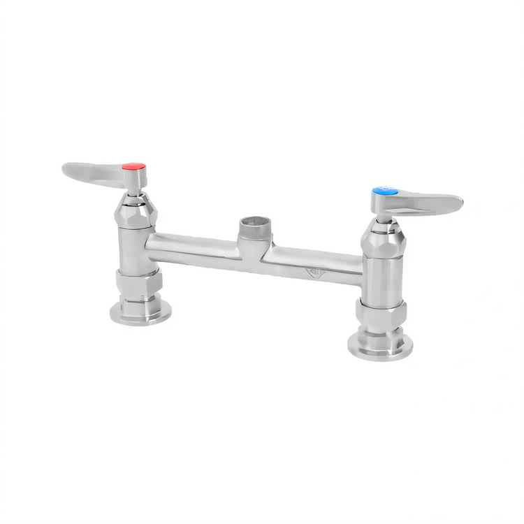 Product image #2 for T&S Brass EverSteel Stainless Steel 8-Inch Center Deck Mount Mixing Faucet with Swivel Outlet, Less Nozzle