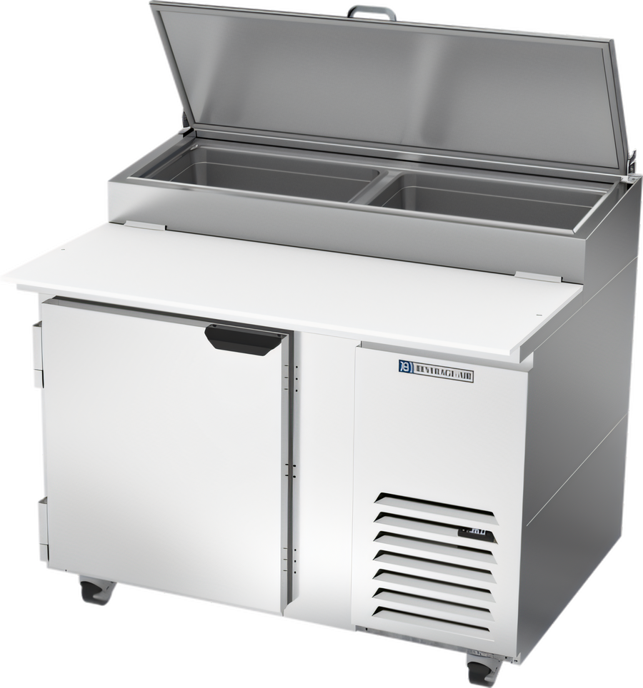 Product image #1 for 46-Inch One-Section Pizza Prep Table, 12 Cu. Ft., 1 Door, Side-Mounted Self-Contained R290 Refrigeration