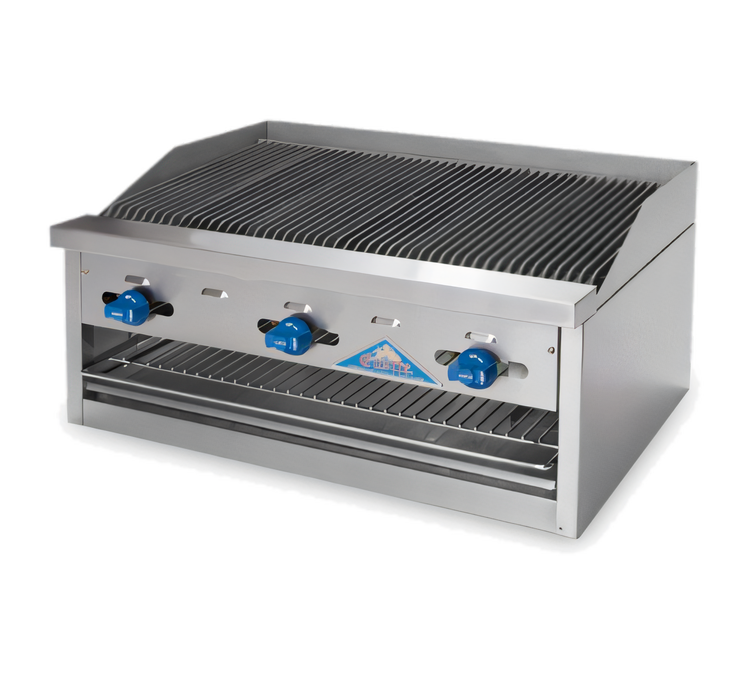 Product image #1 for Comstock-Castle 36-Inch Countertop Gas Char-Broiler and Warmer Combination with Pull-Out Warming Rack