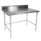 Thumbnail image #1 for John Boos Stallion ST4R5-2424GBK 24 x 24 Inch 14-Gauge 300-Series Stainless Steel Open Base Work Table with 5-Inch Backsplash