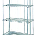 Thumbnail image #1 for Quantum MD2436C46RE Mobile Enclosure Wire Shelving Cart, 36 x 24 x 70 Inches, Chrome Finish, 4 Shelves