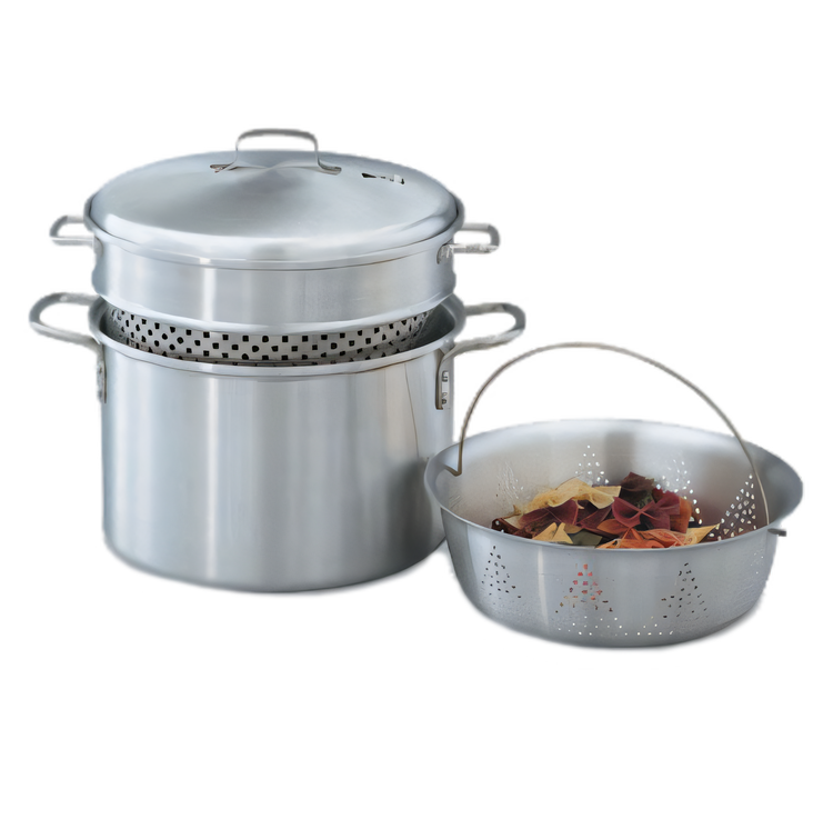 Product image #1 for Wear-Ever 8 Qt 3004 Aluminum Pasta Cooker / Vegetable Steamer Set