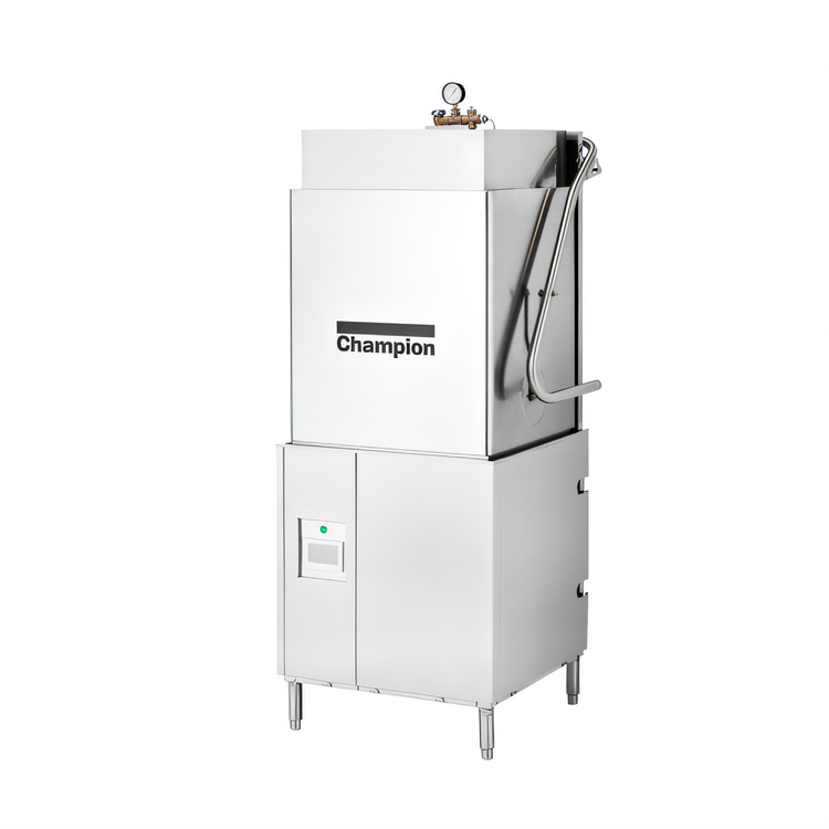 Product image #1 for Champion Genesis DH-6000T High-Temperature Door-Type Dishwasher, 60 Racks/Hour, Extended Hood