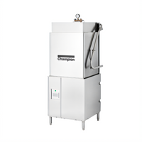 Champion Genesis DH-6000T High-Temperature Door-Type Dishwasher, 60 Racks/Hour, Extended Hood