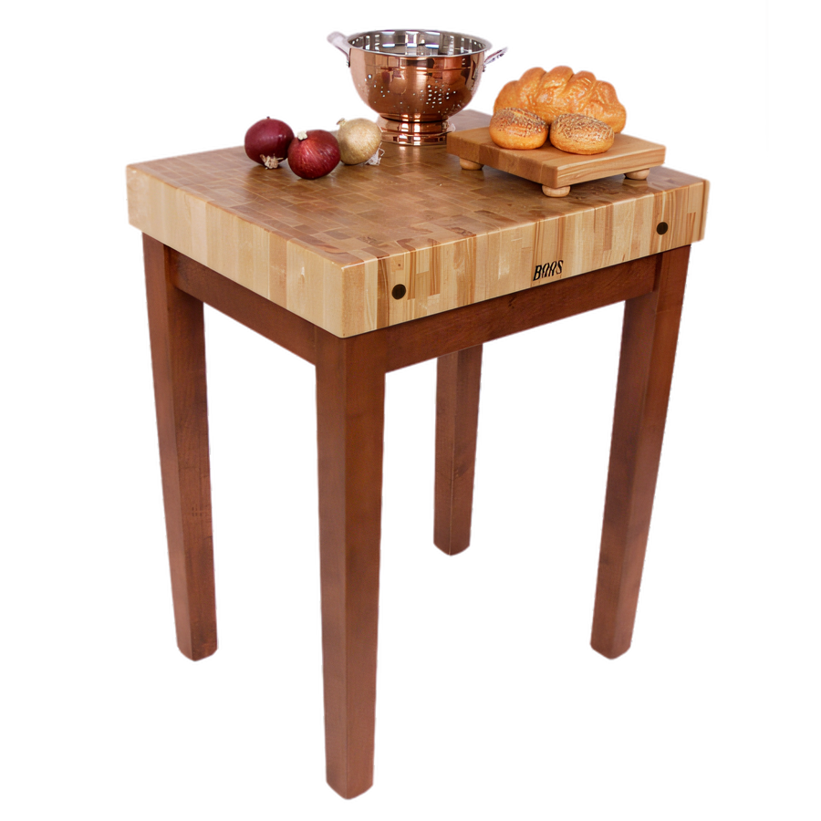 Product image #1 for John Boos Boos Block Chef's Block Butcher Block Work Table, 30 x 24 x 36 Inches, 4-Inch End Grain Maple Top, Without Shelf