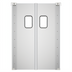 Thumbnail image #1 for KoolMore Aluminum Double-Panel Self-Closing Traffic Swing Door with 9 x 14 Inch Polycarbonate Window