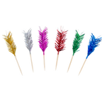 Thumbnail image #1 for Town Equipment 51807/CS 4-Inch Wooden Cocktail/Food Picks with Straight Foil Frill Top, Assorted Colors