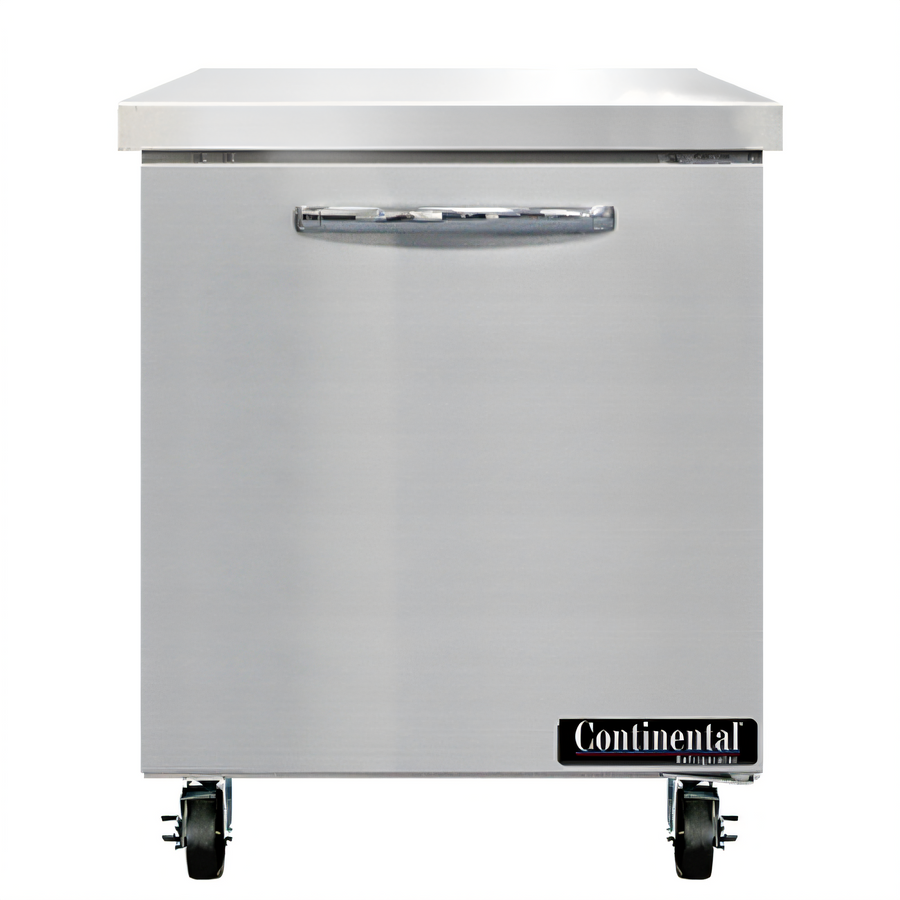 Product image #1 for Continental Refrigerator 27-Inch One-Section Work Top Freezer, 7.4 Cu. Ft., Stainless Steel Flat Top