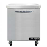Continental Refrigerator 27-Inch One-Section Work Top Freezer, 7.4 Cu. Ft., Stainless Steel Flat Top