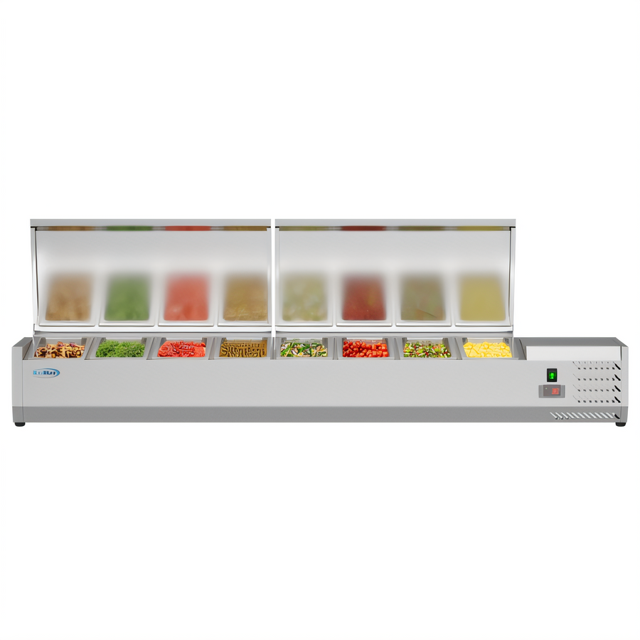 Product image #1 for KoolMore 71-Inch Countertop Refrigerated Prep Table, 8 x 1/3-Pan Capacity