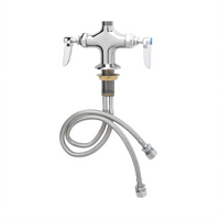 T&S Brass Single-Hole Deck-Mount Double Pantry Mixing Faucet with Quarter-Turn Cerama Cartridges, Lever Handles, and Swivel Outlet