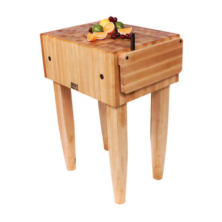 Product image #1 for John Boos Pro Chef 30" x 24" x 34" Butcher Block Work Table with 10" End Grain Northern Hard Rock Maple Top