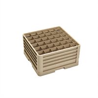 Traex® Full-Size 36-Compartment Closed-Wall Compartment Glass Rack with Four Extenders, Beige, 2-7/8-Inch Square Compartments