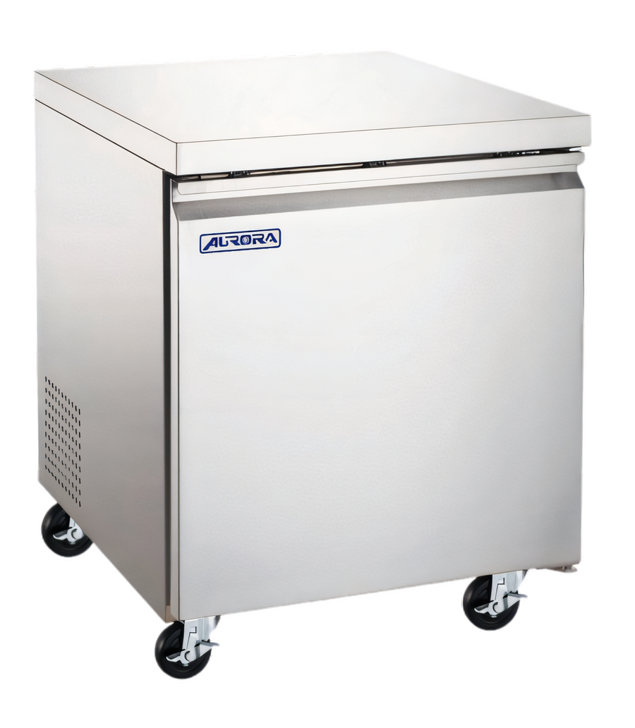 Product image #1 for Aurora One-Section 27-Inch Undercounter Reach-In Freezer, 6.3 Cu. Ft., Rear-Mount Self-Contained, Stainless Steel